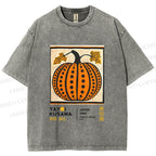 Unisex Yayoi Kusama Halloween Pumpkin Printed Washed Tee