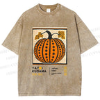 Unisex Yayoi Kusama Halloween Pumpkin Printed Washed Tee