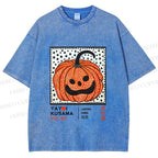 Unisex Yayoi Kusama Halloween Pumpkin Printed Washed Tee