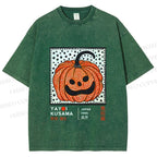Unisex Yayoi Kusama Halloween Pumpkin Printed Washed Tee