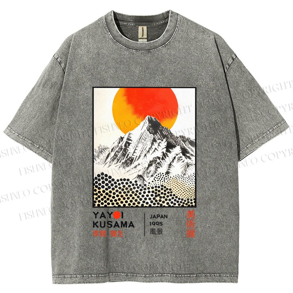 Unisex Yayoi Kusama Landscape Printed Washed Tee