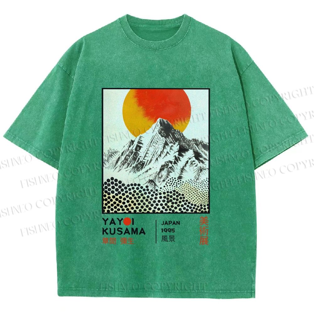 Unisex Yayoi Kusama Landscape Printed Washed Tee