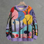 Yayoi Kusama Polka-Dot Forest Crew Neck Sweater