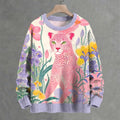 Yayoi Kusama Pink Cheetah Crew Neck Sweater
