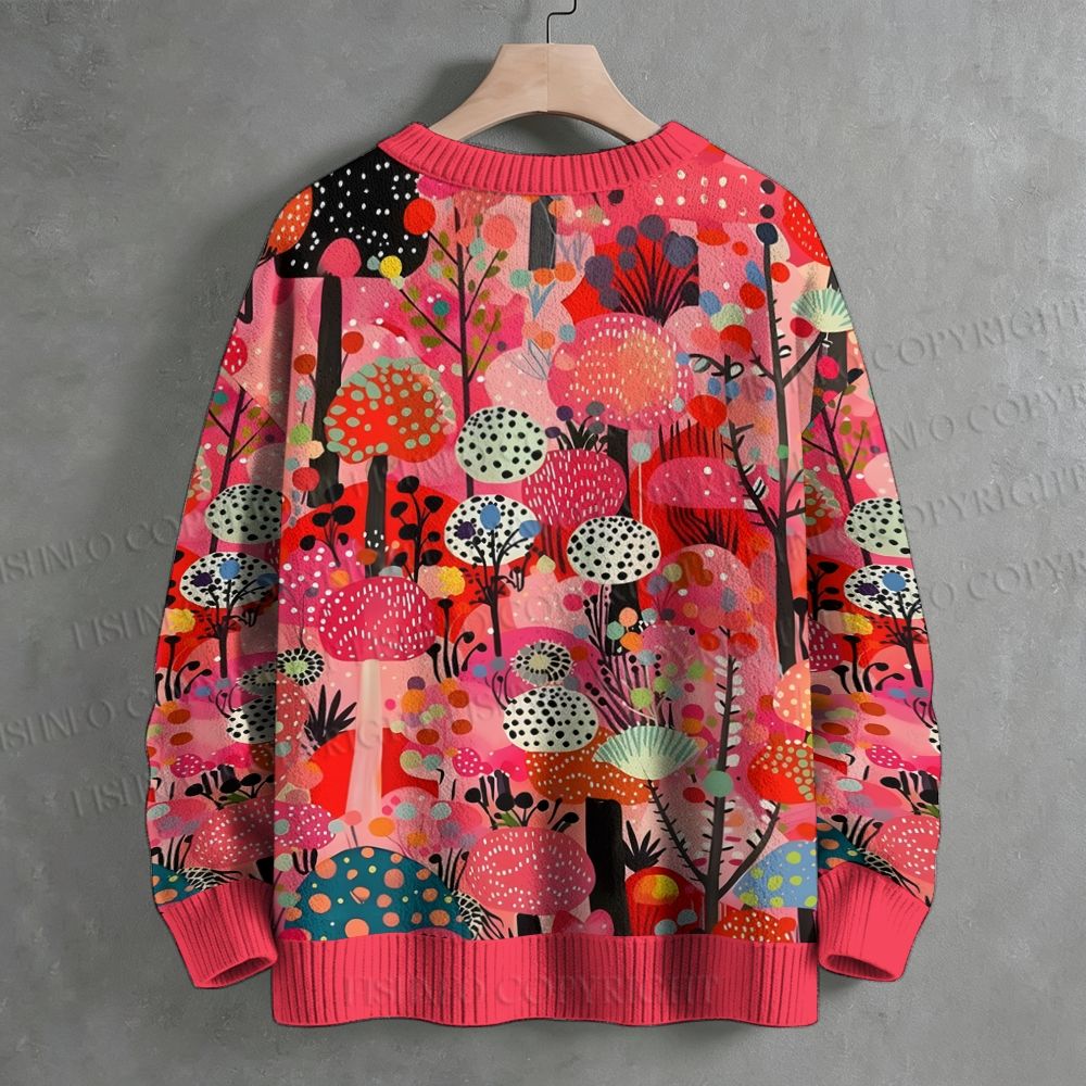 Yayoi Kusama Polka-Dot Forest Crew Neck Sweater