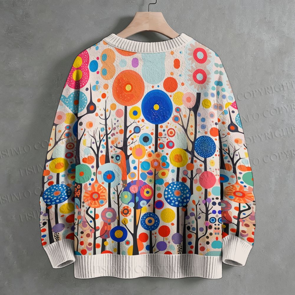 Yayoi Kusama Polka-Dot Forest Crew Neck Sweater