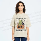 Unisex Halloween Frog Printed Washed Tee