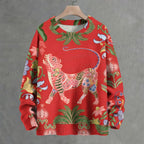 Pink Tiger Crew Neck Sweater
