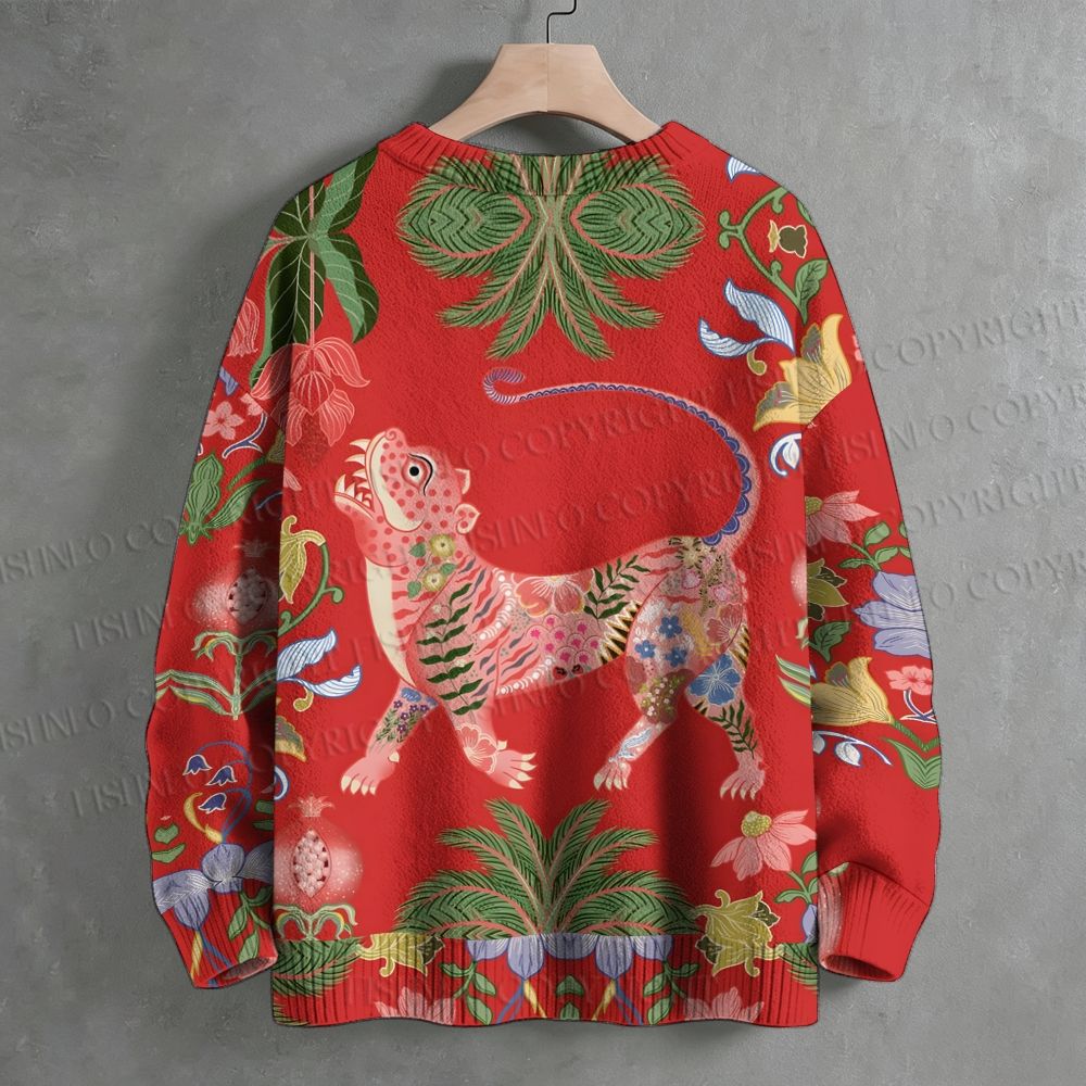 Pink Tiger Crew Neck Sweater