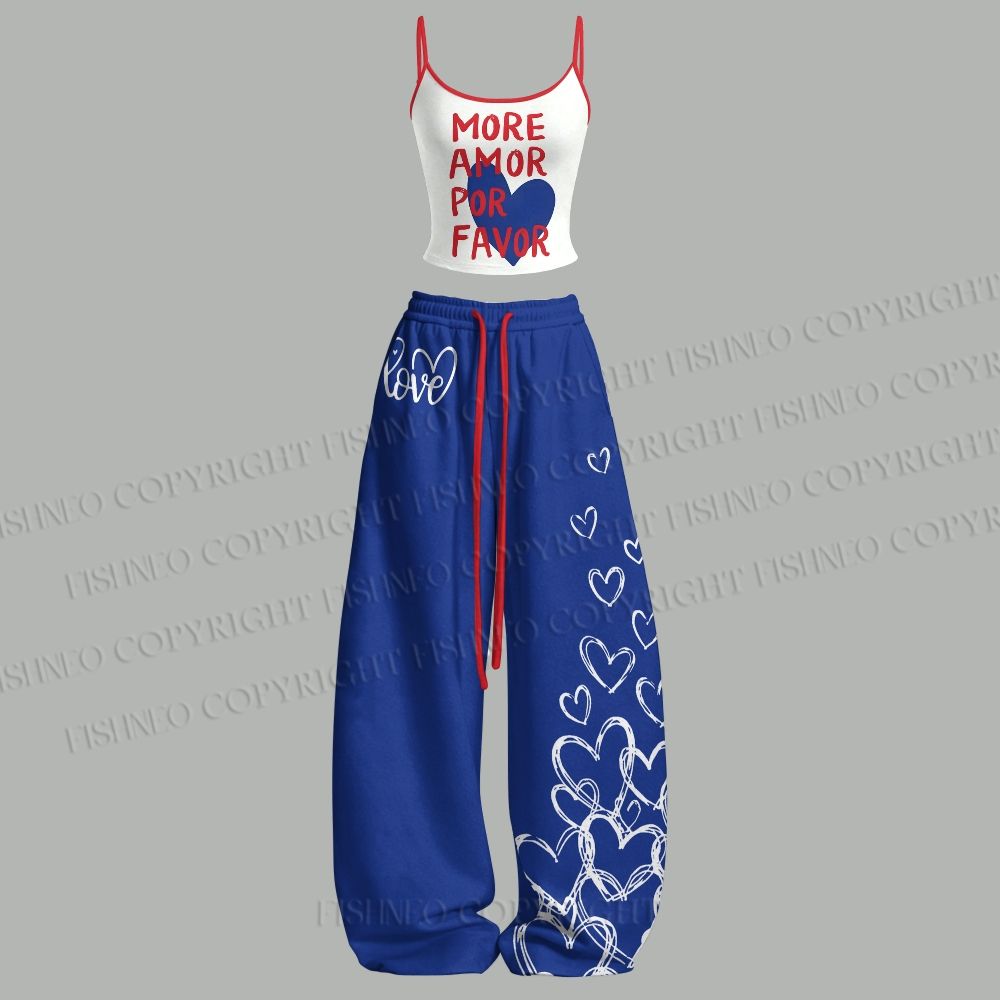 More Amor Por Favor Top & Elasticated Trousers Two-Piece Set