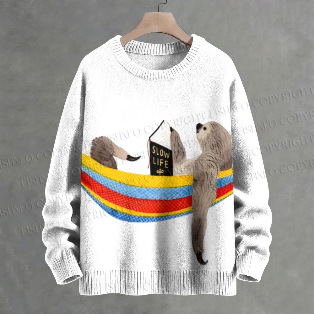 Lazy Sloth Enjoy a Slow Life Crew Neck Sweater