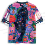 Black Panther in Flowers Jersey Shirts