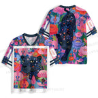 Black Panther in Flowers Jersey Shirts