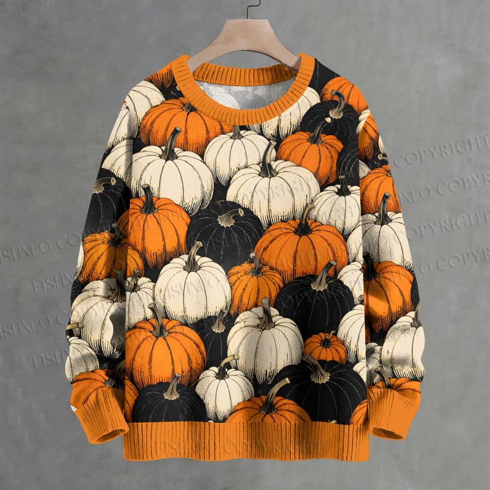 Halloween Pumpkins Crew Neck Sweater
