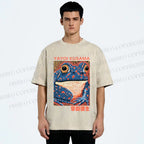 Unisex Yayoi Kusama Blue Frog Printed Washed Tee