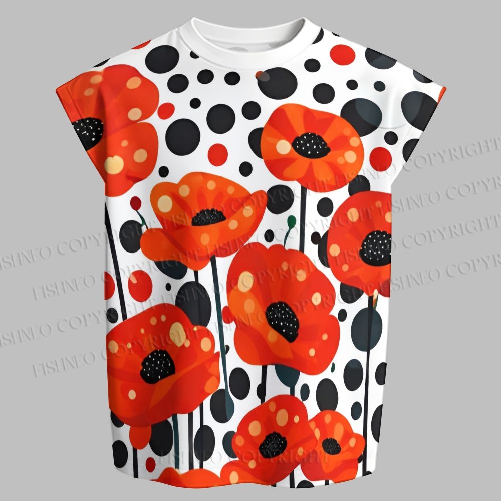 Men's Japanese Yayoi Kusama Flower Sleeveless Tank Top & Elasticated Trousers pants Two-Piece