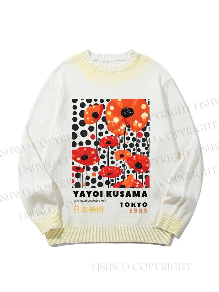 Unisex Japanese Yayoi Kusama Flower Gradient Casual sweater