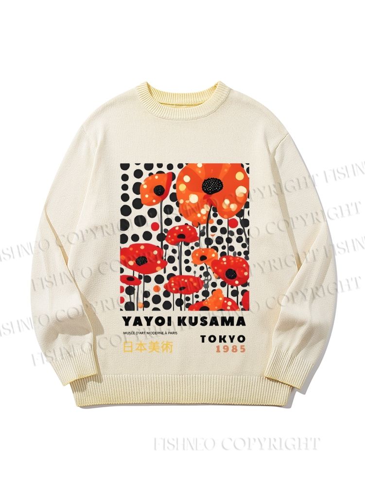 Unisex Japanese Yayoi Kusama Flower Gradient Casual sweater