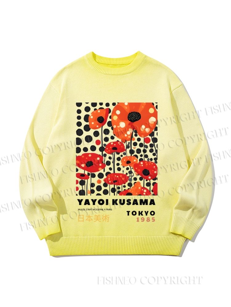 Unisex Japanese Yayoi Kusama Flower Gradient Casual sweater