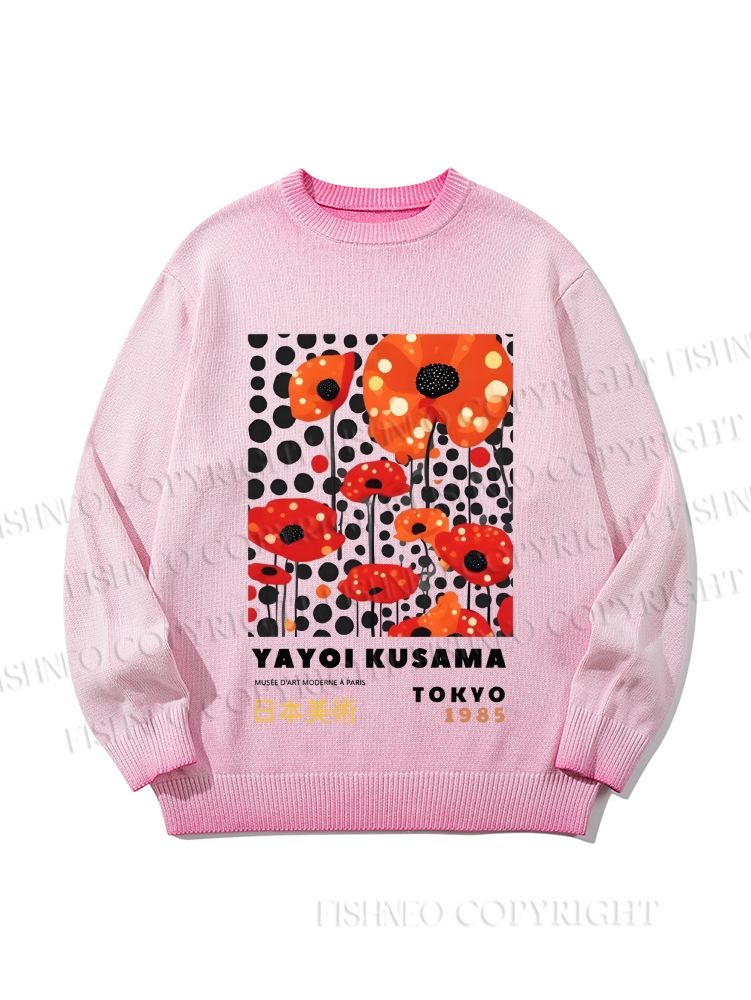 Unisex Japanese Yayoi Kusama Flower Gradient Casual sweater
