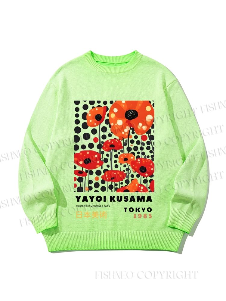 Unisex Japanese Yayoi Kusama Flower Gradient Casual sweater