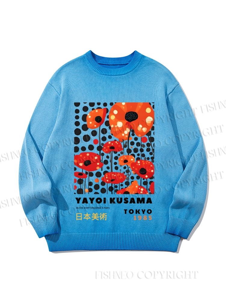 Unisex Japanese Yayoi Kusama Flower Gradient Casual sweater