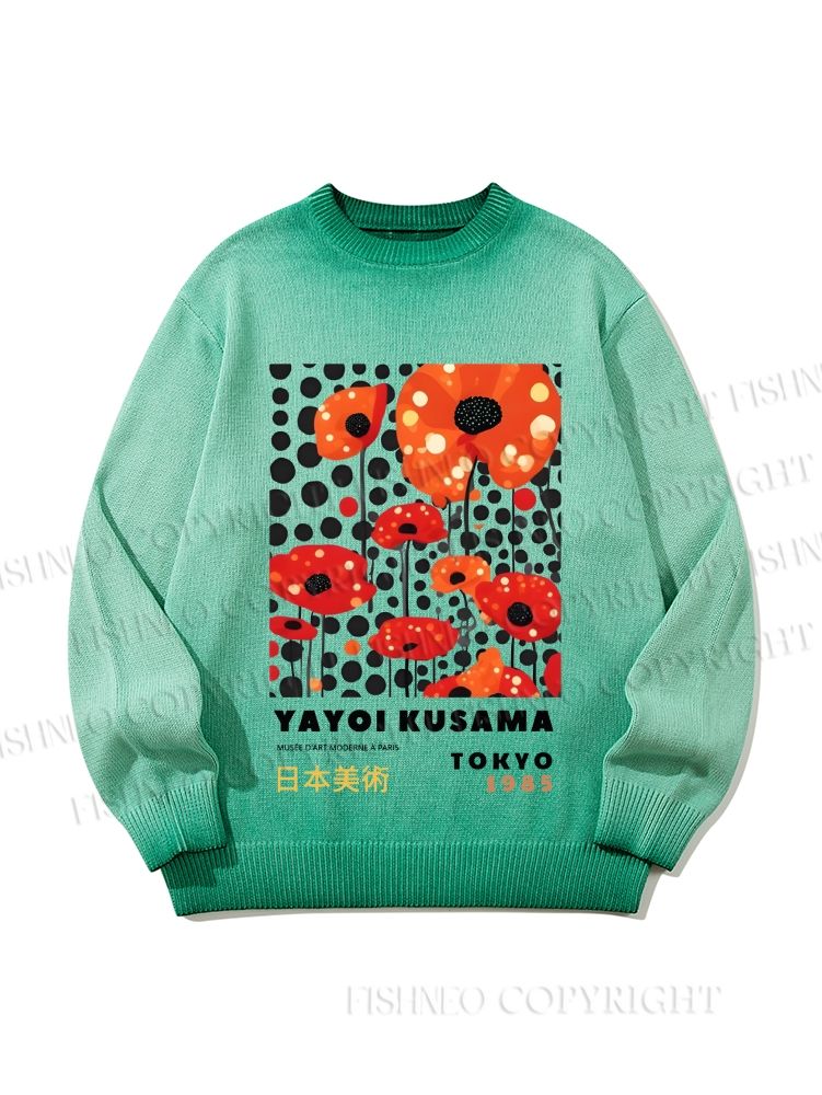 Unisex Japanese Yayoi Kusama Flower Gradient Casual sweater