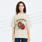 Unisex Samurai Head Printed Washed Tee