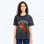 Unisex Samurai Head Printed Washed Tee