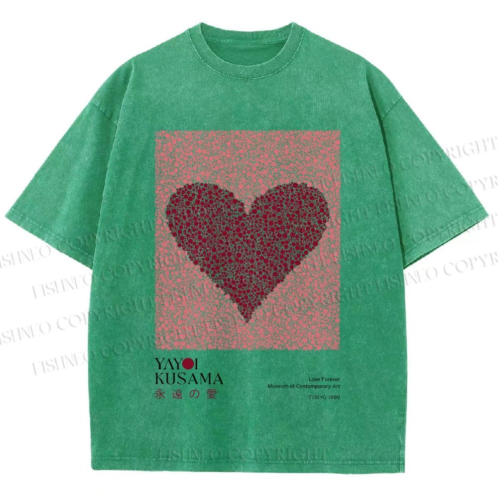 Unisex Yayoi Kusama Eternal Love Printed Washed Tee