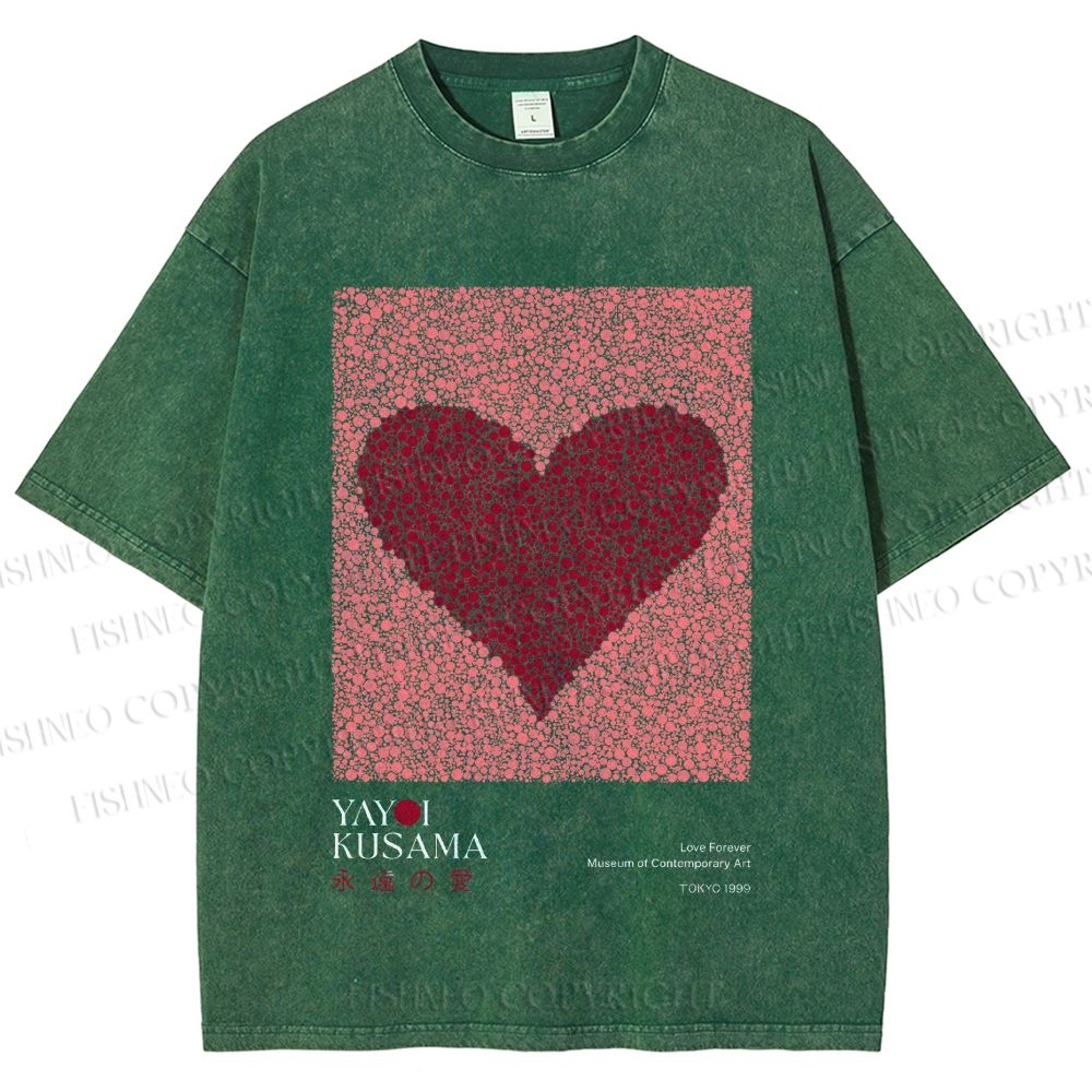 Unisex Yayoi Kusama Eternal Love Printed Washed Tee