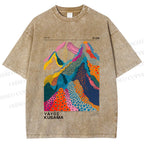 Unisex Yayoi Kusama Colorful Hills Printed Washed Tee