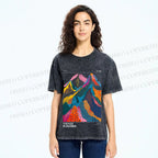 Unisex Yayoi Kusama Colorful Hills Printed Washed Tee