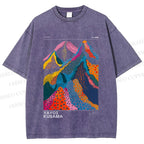 Unisex Yayoi Kusama Colorful Hills Printed Washed Tee