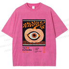Unisex Yayoi Kusama Halloween Pumpkin Printed Washed Tee