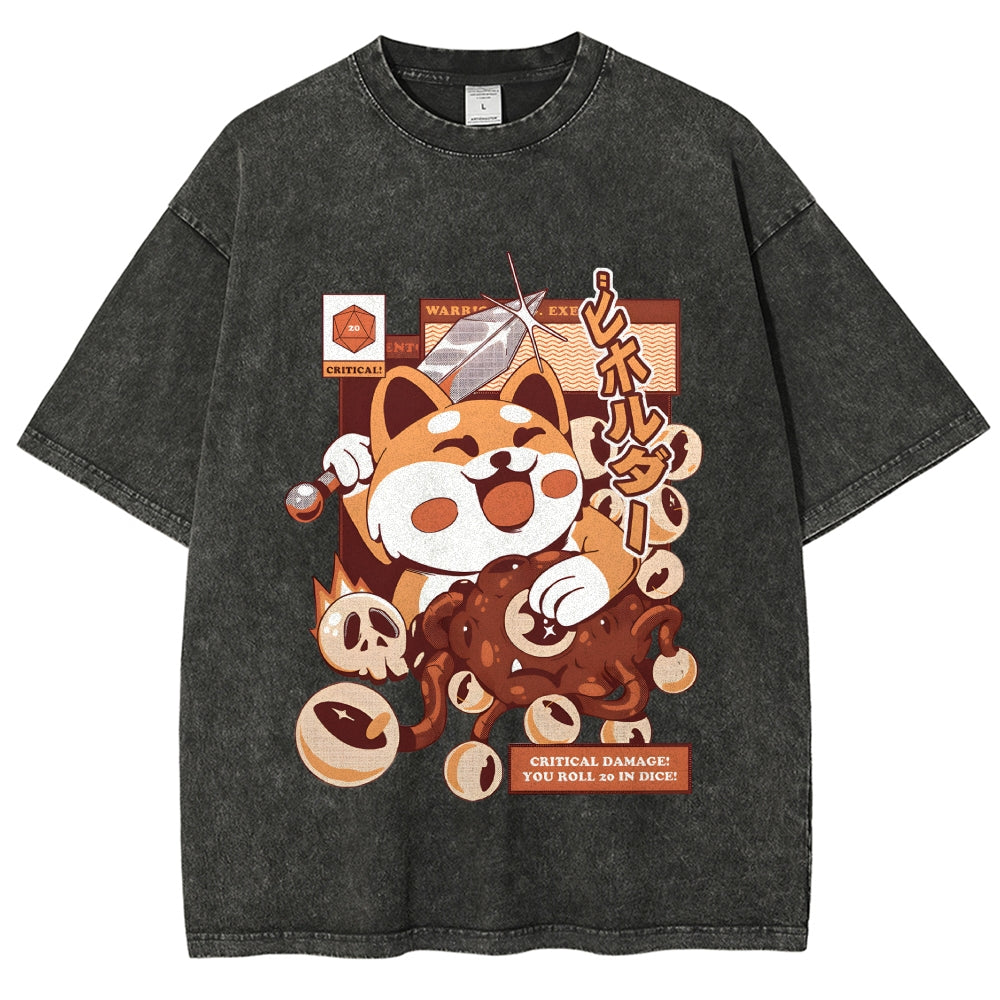 Shiba Inu Hero Beholder Vintage Washed T-shirt