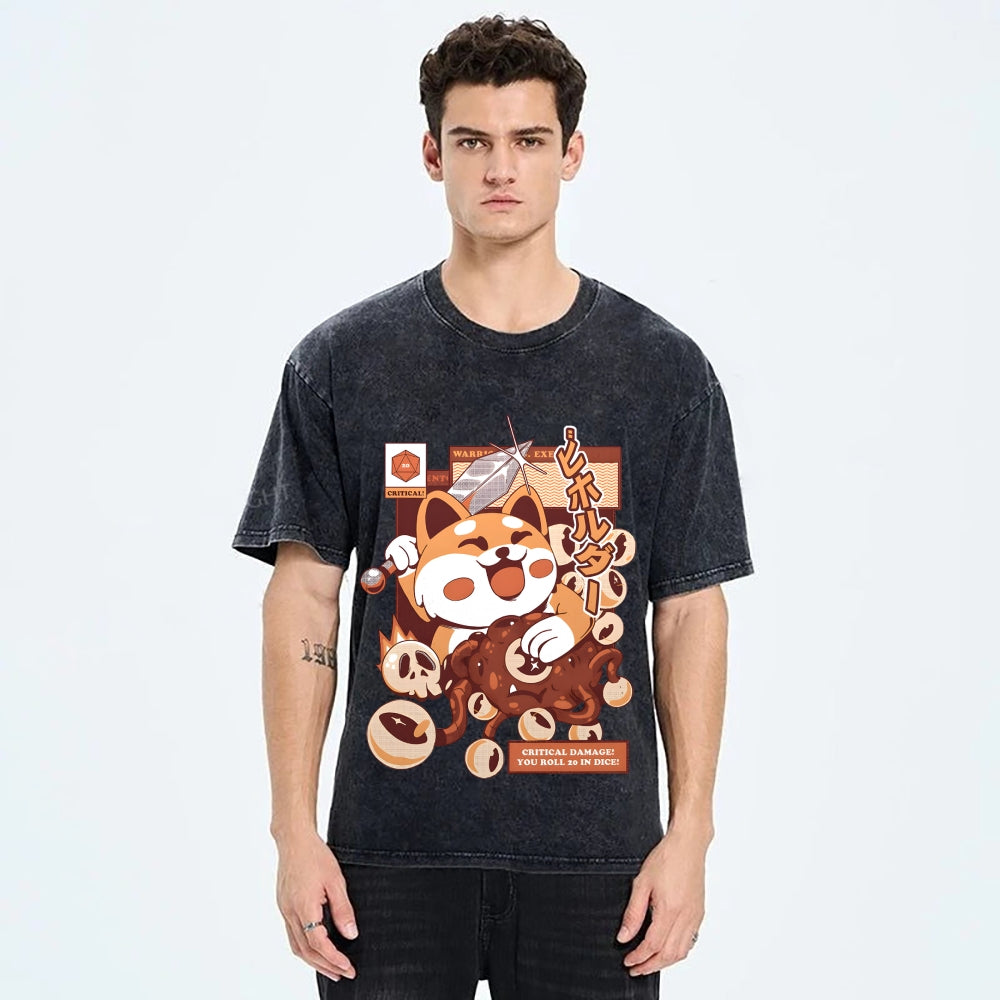 Shiba Inu Hero Beholder Vintage Washed T-shirt