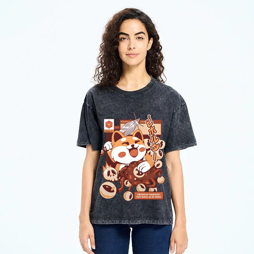 Shiba Inu Hero Beholder Vintage Washed T-shirt