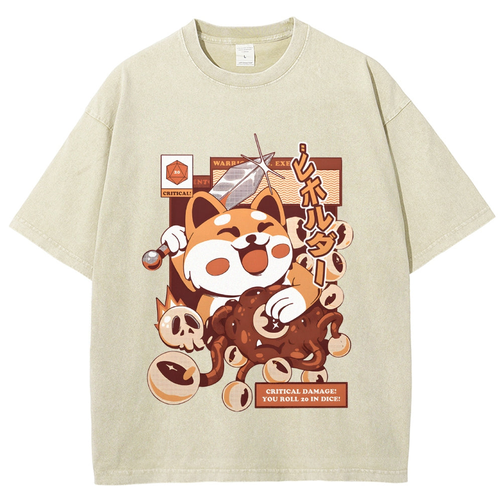 Shiba Inu Hero Beholder Vintage Washed T-shirt