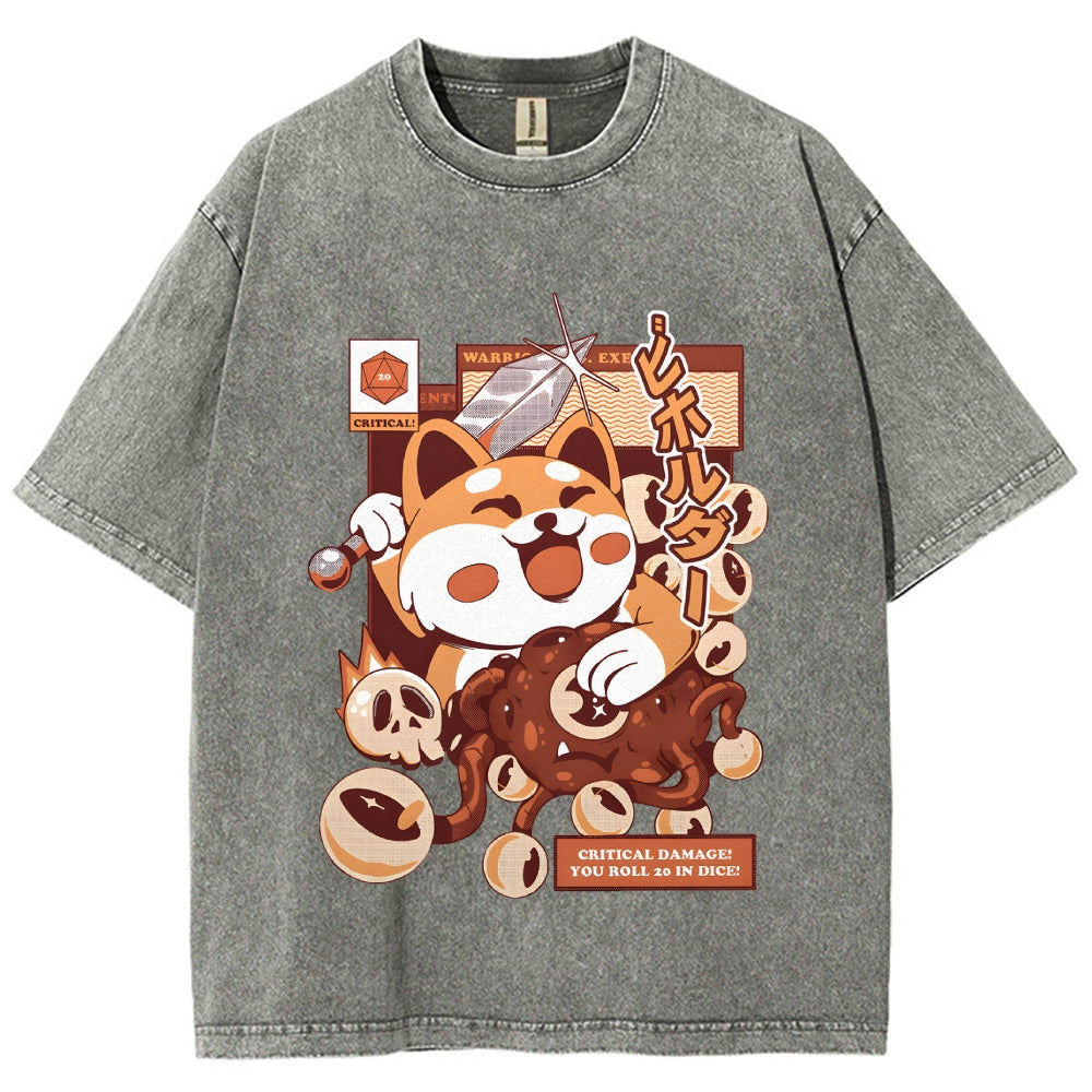 Shiba Inu Hero Beholder Vintage Washed T-shirt