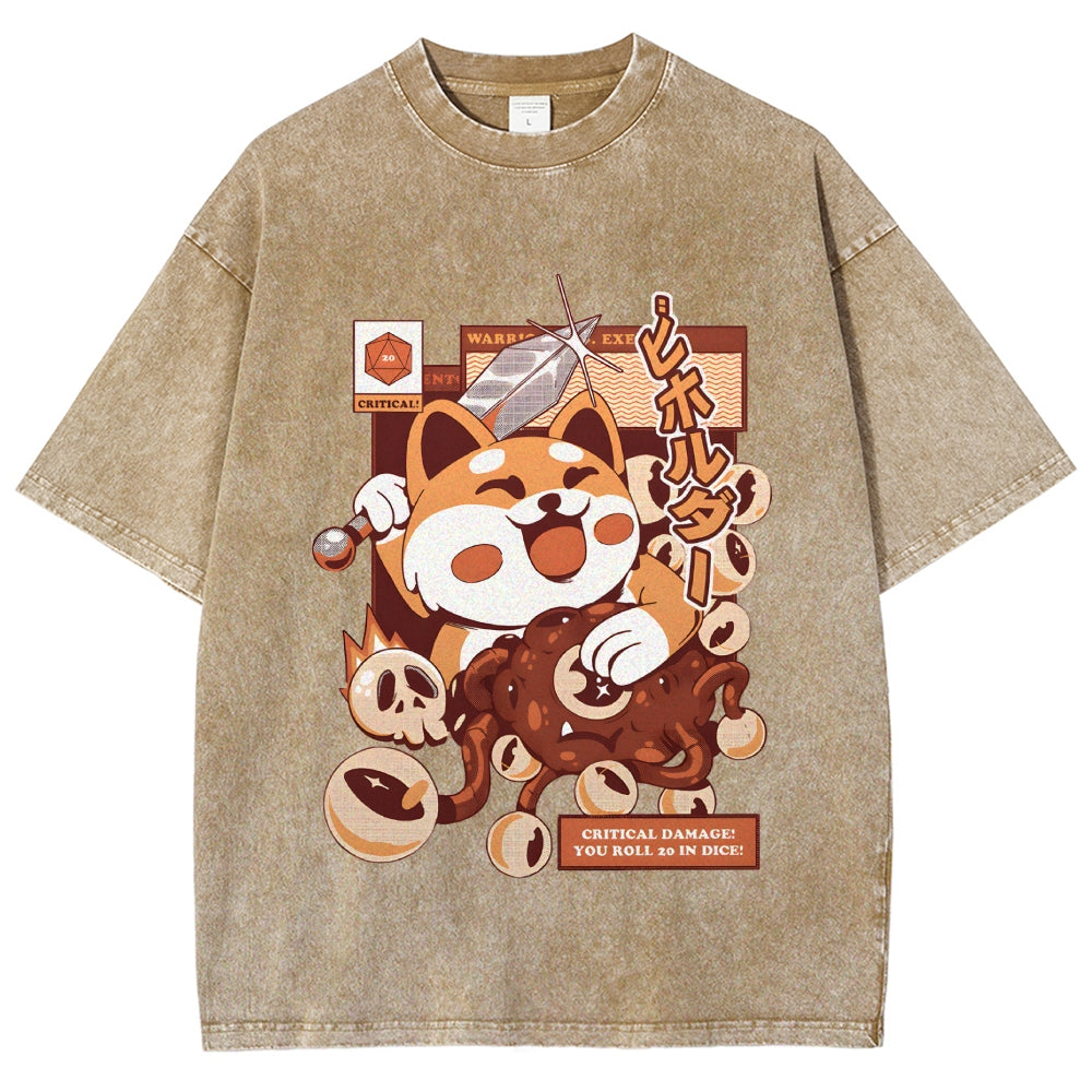 Shiba Inu Hero Beholder Vintage Washed T-shirt