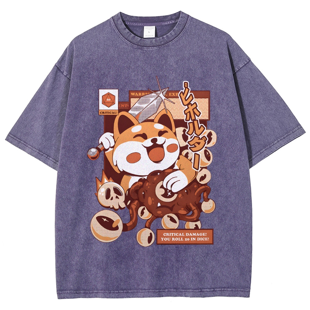 Shiba Inu Hero Beholder Vintage Washed T-shirt