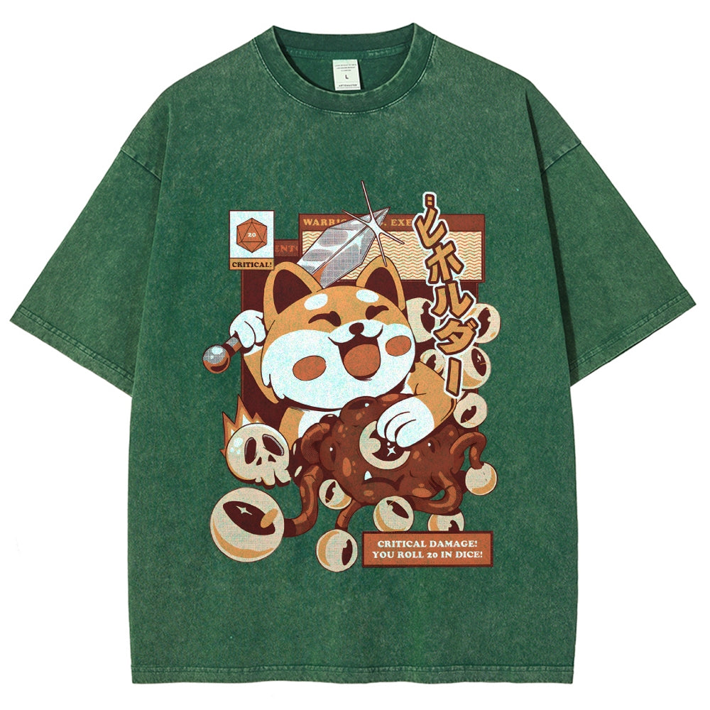 Shiba Inu Hero Beholder Vintage Washed T-shirt
