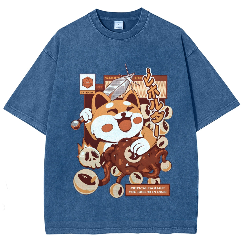 Shiba Inu Hero Beholder Vintage Washed T-shirt
