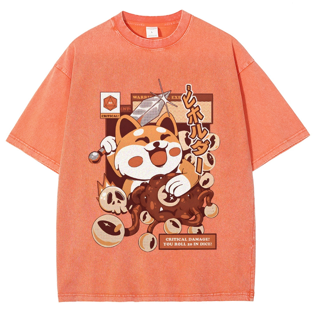 Shiba Inu Hero Beholder Vintage Washed T-shirt
