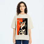 Geometric Cat Vintage Washed T-shirt