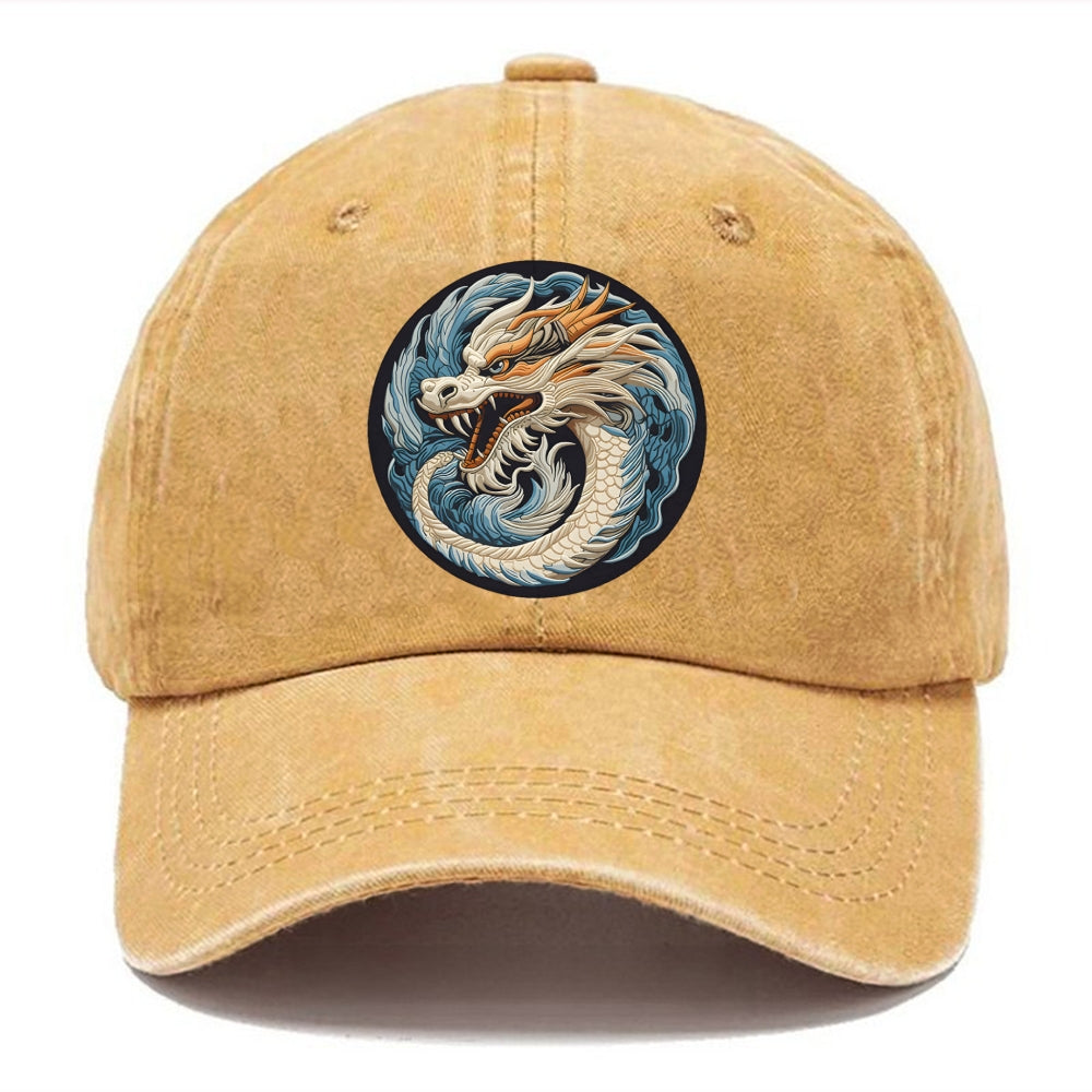 Dragon Zodiac Sign Washed Cap