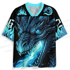Blue Flame in Dragon Mouth Jersey Shirts