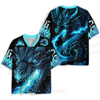Blue Flame in Dragon Mouth Jersey Shirts