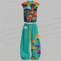 Men's Yayoi Kusama Multicolor Mushroom Sleeveless Tank Top & Elasticated Trousers pants Two-Piece Streetwear Set